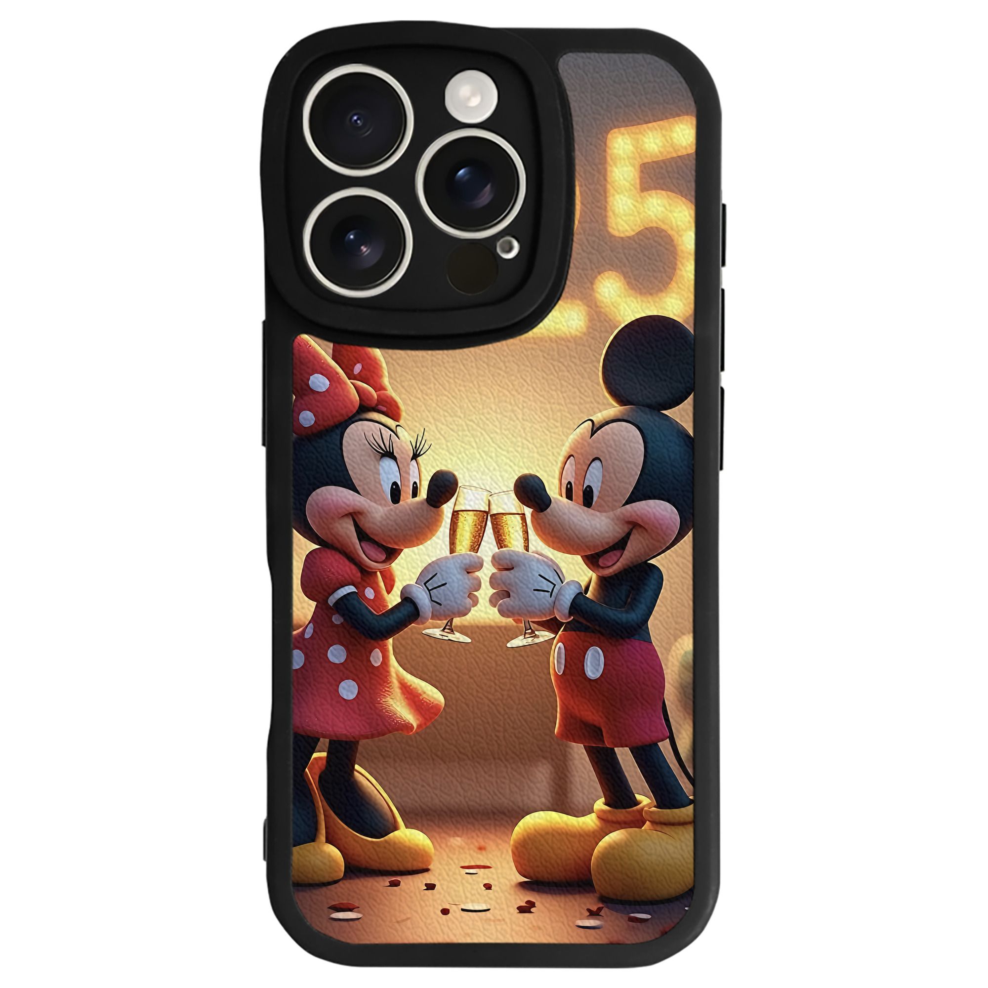 （画像用） ミッキーマウス Mickey Mouse 【iPhone 16シリーズ対応】シリコンスマホケース（レザー調） 材質：シリコン